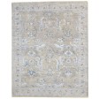 Traditional-Persian/Oriental Hand Knotted Wool / Silk (Silkette) Beige 8' x 10' Rug