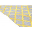 Modern Hand Woven Leather / Cotton Yellow 3' x 9' Rug