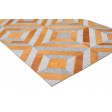 Modern Hand Woven Leather / Cotton Gold 3' x 9' Rug