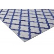 Modern Hand Woven Leather / Cotton Blue 5' x 8' Rug