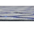 Modern Hand Woven Leather / Cotton Blue 5' x 8' Rug