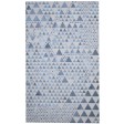 Hand Woven Triangles Blue / Grey Jakarta JAK5001 Leather / Viscose Rug