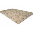 Hand Woven Triangles Gold / Grey Jakarta JAK5001 Leather / Viscose Rug