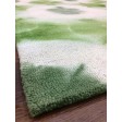 Handmade Woolen Shibori Green Area Rug t-392 5x8