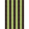 Handmade Brown Green VSAC03CL07 Stripe Rugs 6'X9'