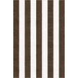 Handmade Brown White VSAD04AH12 Stripe Rugs 5'X8'
