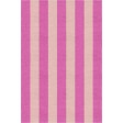 Handmade Pink Peach VSAK06AK12 Stripe Rugs 6'X9'