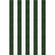 Handmade Dark Green White VSCS05AH12 Stripe Rugs 6'X9'